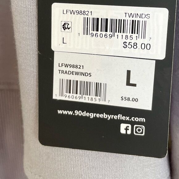 90 Degrees by Reflex Cowl Neck Womens Sweatshirt Large NEW - Picture 9 of 10